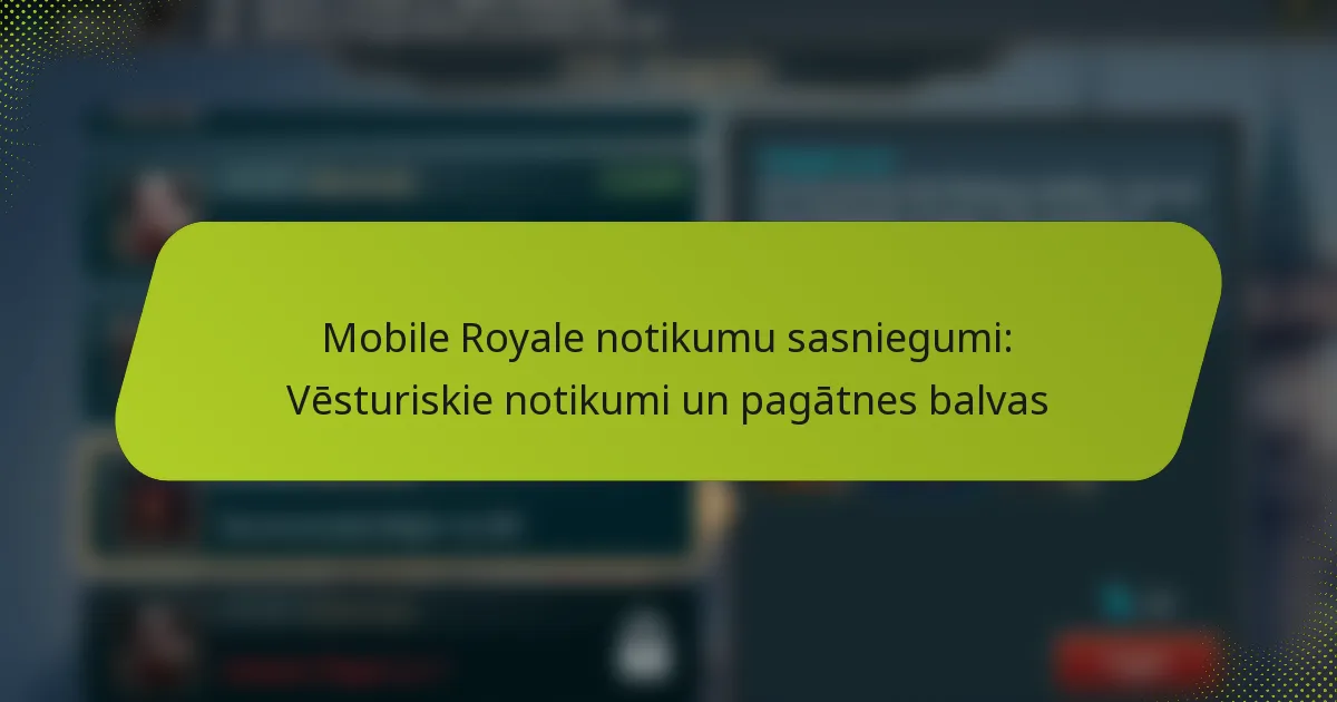 Mobile Royale notikumu sasniegumi: Vēsturiskie notikumi un pagātnes balvas
