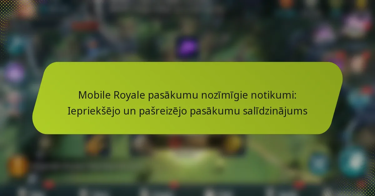 Mobile Royale pasākumu nozīmīgie notikumi: Iepriekšējo un pašreizējo pasākumu salīdzinājums