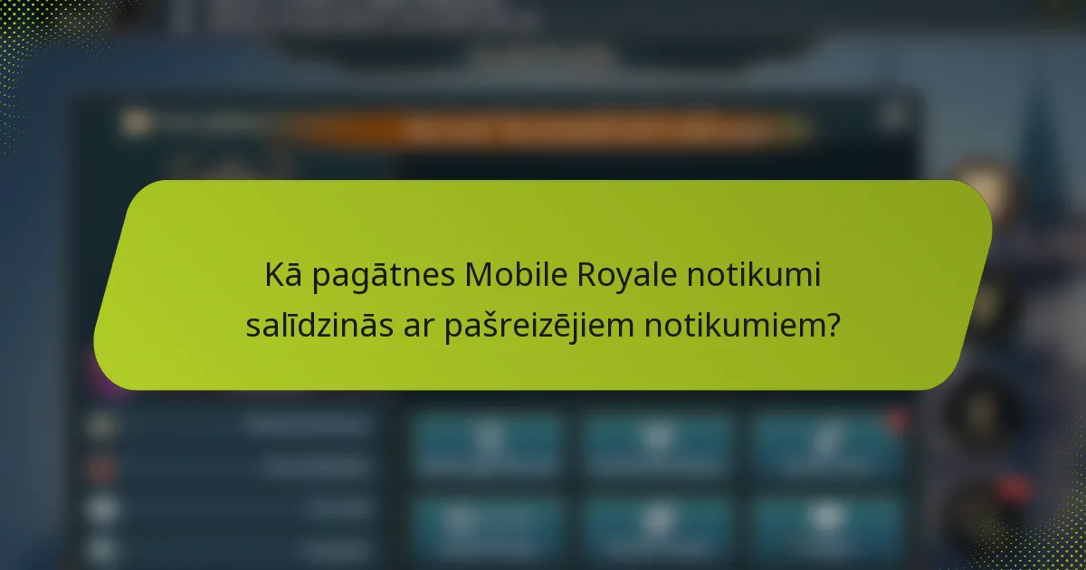 Kā pagātnes Mobile Royale notikumi salīdzinās ar pašreizējiem notikumiem?