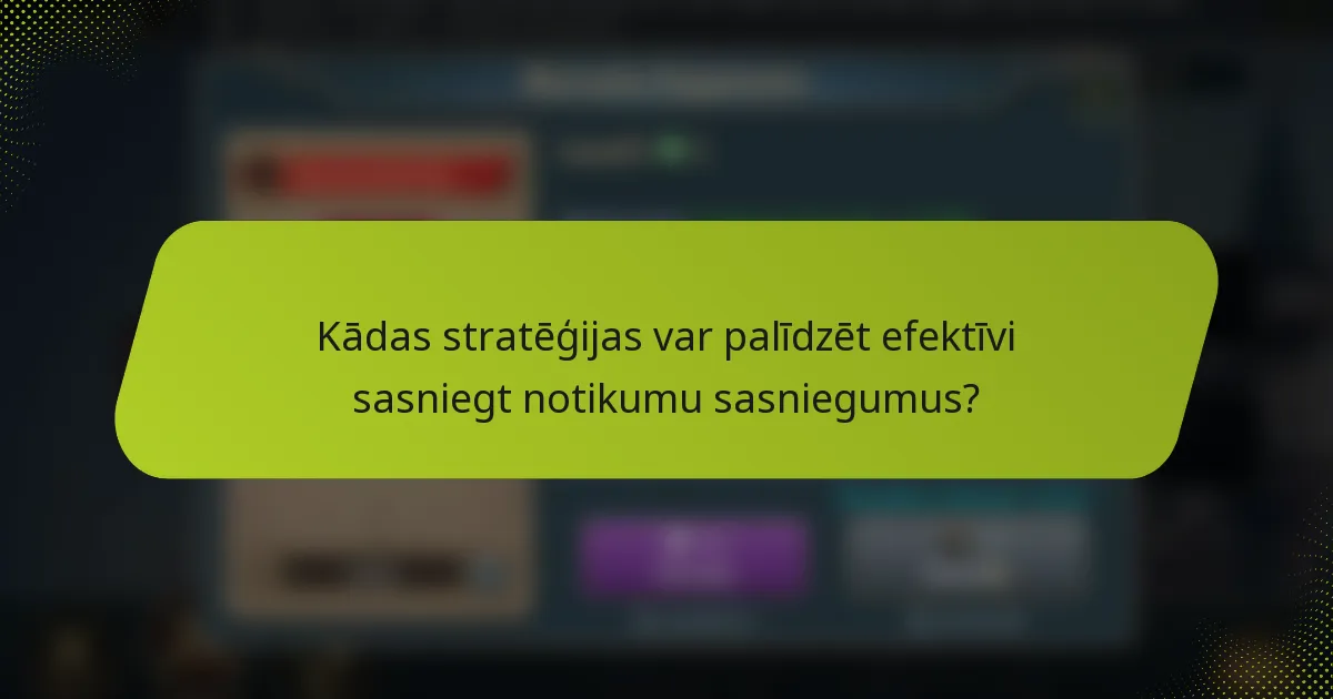 Kādas stratēģijas var palīdzēt efektīvi sasniegt notikumu sasniegumus?