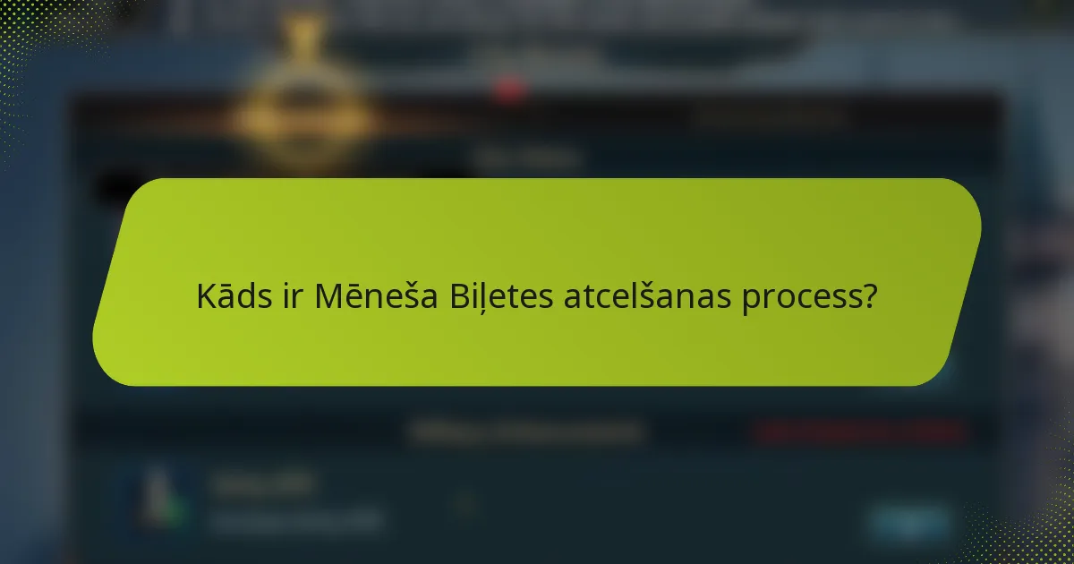 Kāds ir Mēneša Biļetes atcelšanas process?